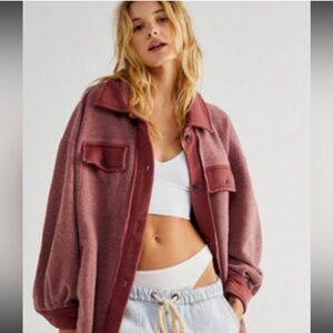 Free People Ruby Jacket Maroon Size Small